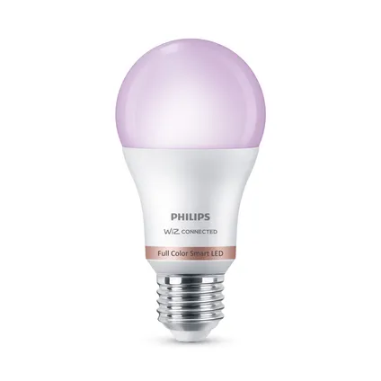 Ampoule LED connectée Philips A60 lumière blanche et colorée E27 8,5W 10