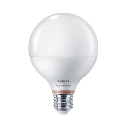 Ampoule LED connectée Philips G65 lumière blanche et colorée E27 11W 2