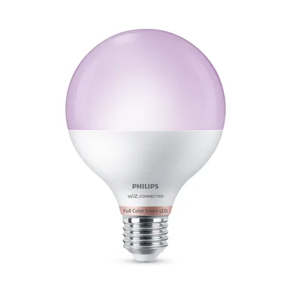 Ampoule LED connectée Philips G65 lumière blanche et colorée E27 11W 11