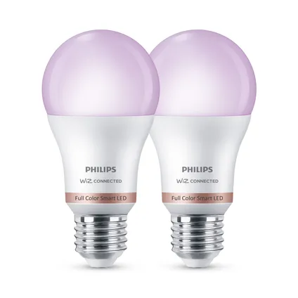Ampoule LED connectée Philips A60 lumière blanche et colorée E27 8,5W 2 pcs 10