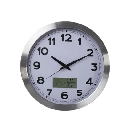 Perel Horloge murale, rond, analogique, 350 mm, Blanc