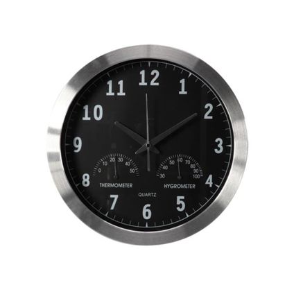 Perel Horloge murale, rond, analogique, 355 mm, Noir