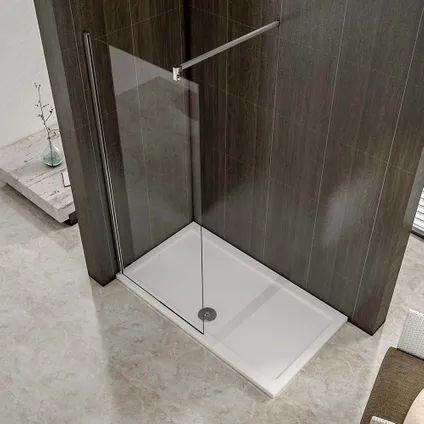 Paroi douche italienne Aica sanitaire P131 70x200cm avec la barre de fixation 2