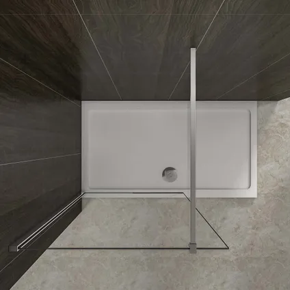 Paroi douche italienne Aica sanitaire P131 70x200cm avec la barre de fixation 3