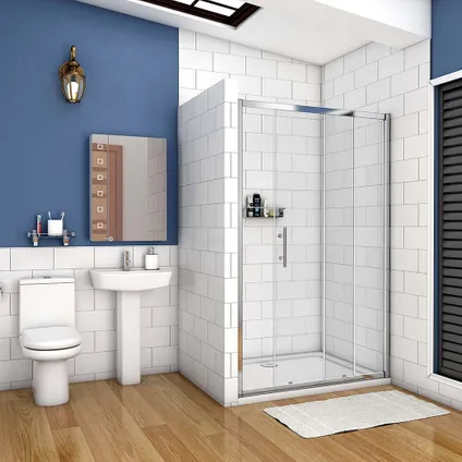 Porte de douche coulissante AICA sanitaire 130x190cm en verre de sécurité 3