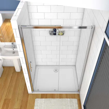 Porte de douche coulissante AICA sanitaire 130x190cm en verre de sécurité 4