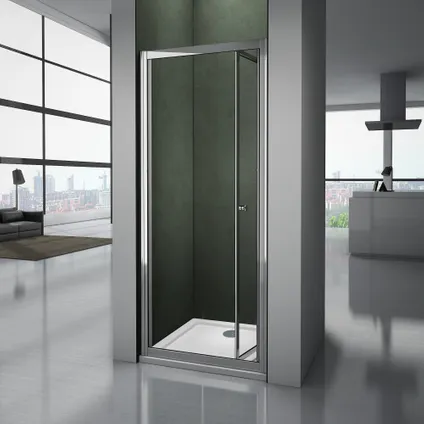 Porte de douche AICA sanitaire 100x185cm en niche verre transparent 2