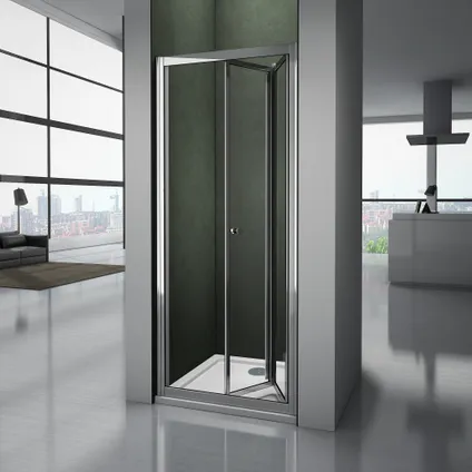Porte de douche AICA sanitaire 100x185cm en niche verre transparent 3
