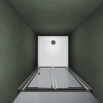 Porte de douche AICA sanitaire 100x185cm en niche verre transparent 5