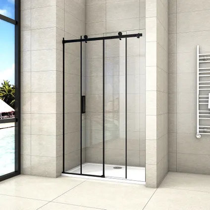 Porte de douche coulissante AICA sanitaire 120x200cm en verre anticalcaire 2