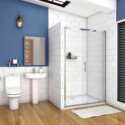 Porte de douche coulissante AICA sanitaire 140x190cm en verre de sécurité 2