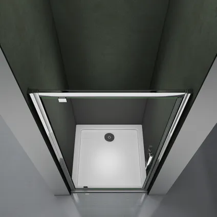Porte de douche AICA sanitaire 90x185cm verre de sécurité profilé chromé 3