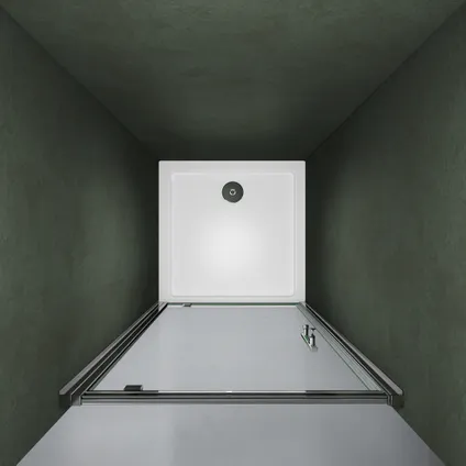 Porte de douche AICA sanitaire 90x185cm verre de sécurité profilé chromé 4