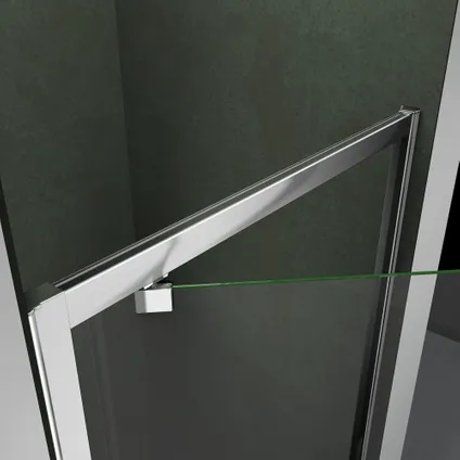 Porte de douche AICA sanitaire 90x185cm verre de sécurité profilé chromé 6