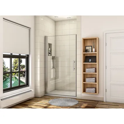 Porte de douche pivotante AICA sanitaire 76x187cm en 6mm verre anticalcaire