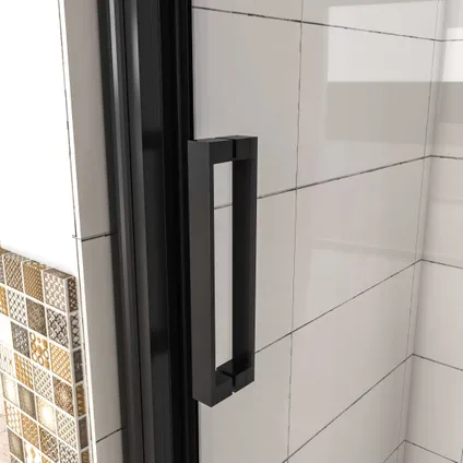Porte de douche coulissante avec l'amortisseur AICA 120x200cm profilé noir mat 5