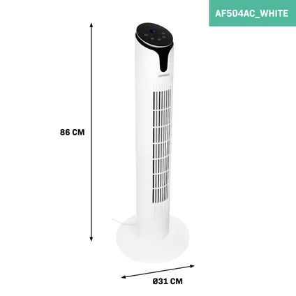 VONROC Luxe Ventilator - Torenventilator – hoogte 86 cm – Incl. afstandsbediening - 3 snelheden 4