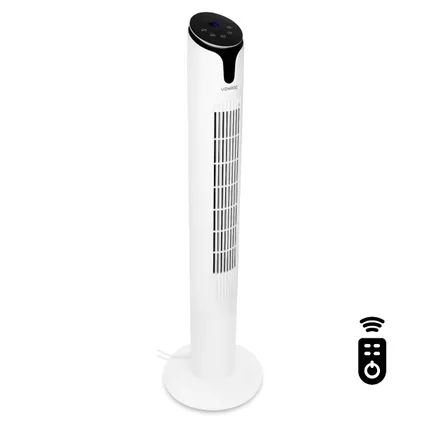 VONROC Luxe Ventilator - Torenventilator – hoogte 110 cm – Incl. afstandsbediening - 3 snelhe-den – 3