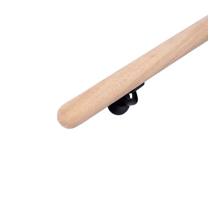 HANDYSTAIRS houten trapleuning - ronde leuning Ø 38 mm - massief eiken - 150cm - ronde uiteinden
