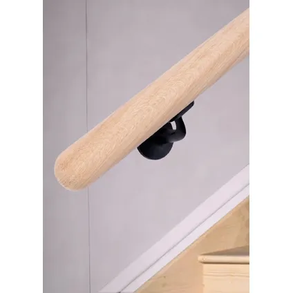 HANDYSTAIRS houten trapleuning - ronde leuning Ø 38 mm - massief eiken - 150cm - ronde uiteinden 2