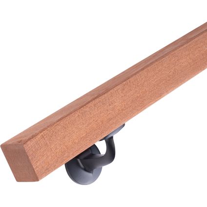 HANDYSTAIRS houten trapleuning - vierkante leuning 40 x 40 mm - mahonie - 270cm