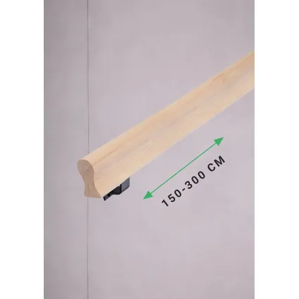 HANDYSTAIRS houten trapleuning - leuning met sleutelgat profiel 45 x 75 mm - grenen - 270cm 3