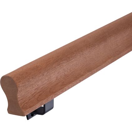 HANDYSTAIRS houten trapleuning - leuning met sleutelgat profiel 45 x 75 mm - mahonie - 390cm