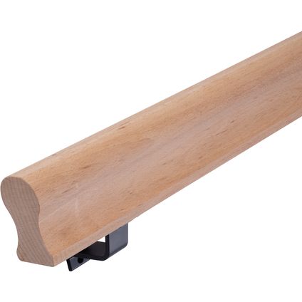 HANDYSTAIRS houten trapleuning - leuning met sleutelgat profiel 45 x 75 mm - beuken - 390cm