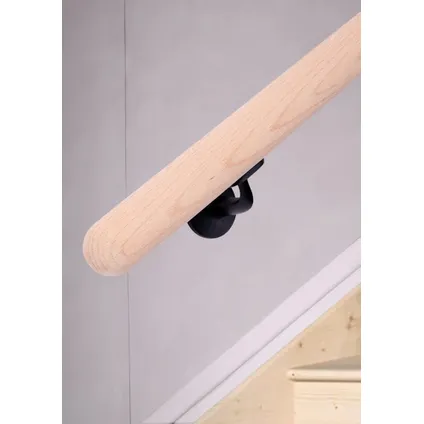 HANDYSTAIRS houten trapleuning - ronde leuning Ø 38 mm - massief beuken - 150cm - ronde uiteinden 2