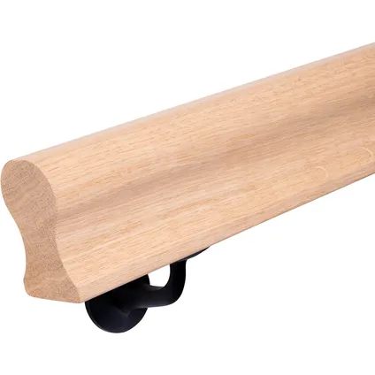 HANDYSTAIRS houten trapleuning - leuning met sleutelgat profiel 45 x 75 mm - eiken - 270cm