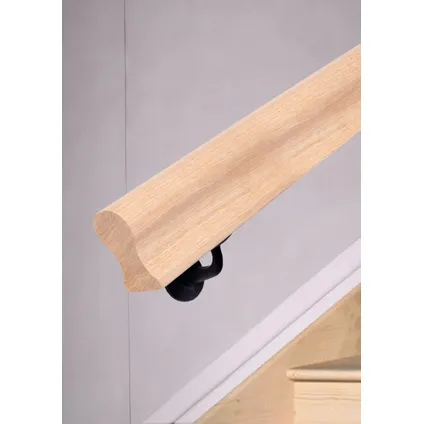 HANDYSTAIRS houten trapleuning - leuning met sleutelgat profiel 45 x 75 mm - eiken - 270cm 2