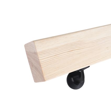 HandyStairs houten trapleuning - rechthoekige leuning 43 x 80 mm - grenen - 390 cm