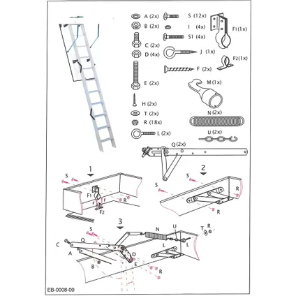 HandyStairs escalier escamotable Profi - Dimensions du caisson 140 x 60 cm - Hauteur 280 cm - Valeur U 1,26 W/m² 2