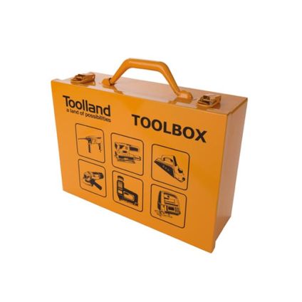 Toolland Coffre à outils métallique, 34.0x 24.0 x 11.0 cm, Jaune, Métal