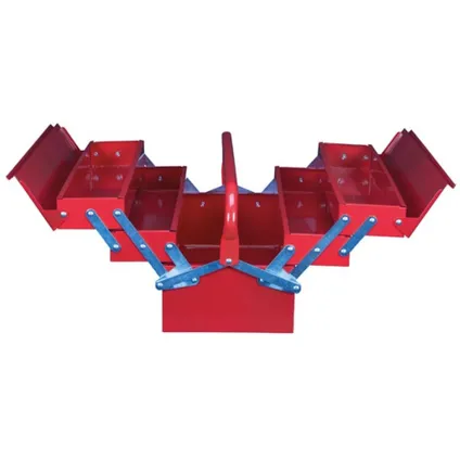 Toolland Caisse à outils accordéon, 53.0x 20.0 x 21.0 cm, Rouge, Métal 2