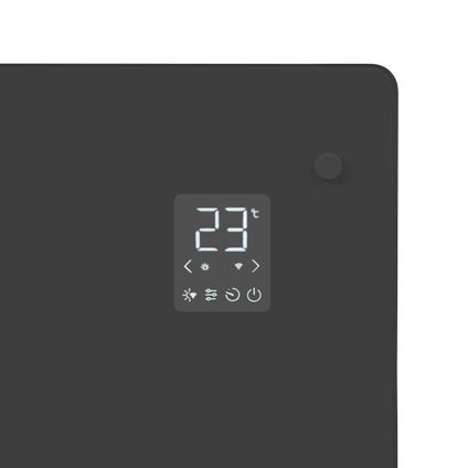 Panneau rayonnant en verre 1000W Premium - 12m2 – 52 x 47 x 7,5 cm - Commande manuelle et Wi-Fi – Thermostat régla