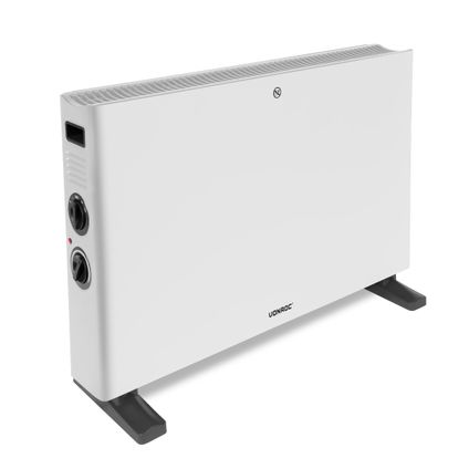 Convecteur électrique 2000W – Blanc – Avec Ventilateur Turbo - Thermostat réglable - 2 positions de chauffage – Pou