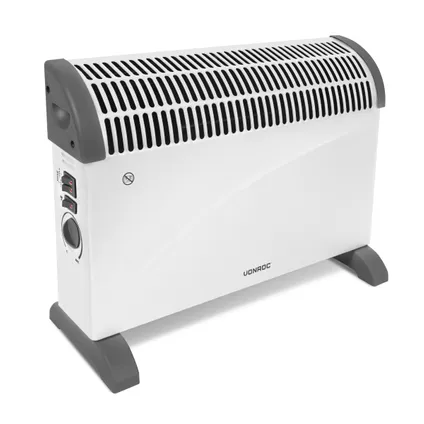 Convecteur électrique 2000W – Blanc - Ventilateur Turbo - Thermostat réglable - 3 positions de chauffage – Pour des 2