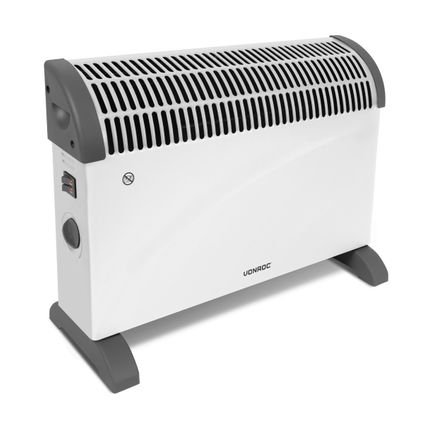 Convecteur électrique 2000W – Blanc - Thermostat réglable - 3 positions de chauffage – Pour des pièces jusqu'à 24m2