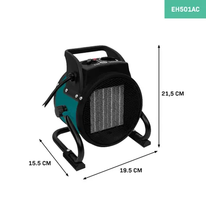 VONROC Elektrische ventilatorkachel 1000W/2000W – keramisch - groen 8