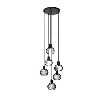 Lucide hanglamp Mikaela zwart ⌀35cm 6xE14