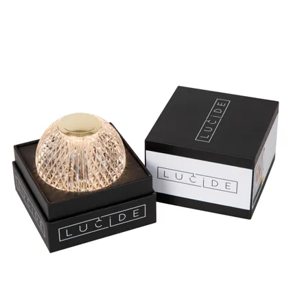 Lucide CINTRA - Oplaadbare Tafellamp - Accu/Batterij - Ø 9 cm - LED Dimb. - 1x1,5W 2700K - 3 StepDim - Transparant 9
