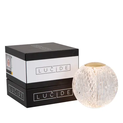 Lucide CINTRA - Oplaadbare Tafellamp - Accu/Batterij - Ø 11 cm - LED Dimb. - 1x2W 2700K - 3 StepDim - Transparant 8