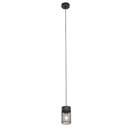 QAZQA Lampe à suspension industrielle noire - Jim 7