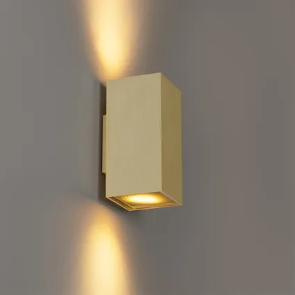 QAZQA Design wandlamp goud vierkant 2-lichts - Sab Honey 10