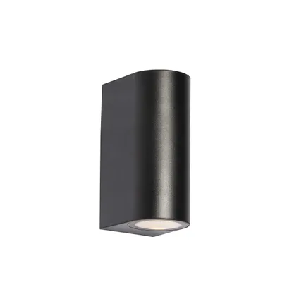 QAZQA Moderne buiten wandlamp zwart kunststof ovaal 2-lichts - Baleno