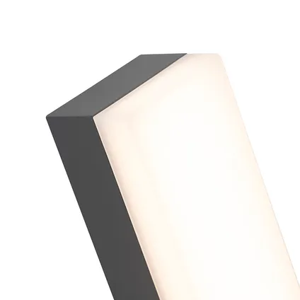QAZQA Moderne rechthoekige buitenwandlamp donkergrijs - Opacus 2