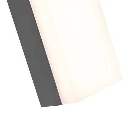 QAZQA Moderne rechthoekige buitenwandlamp donkergrijs - Opacus 6
