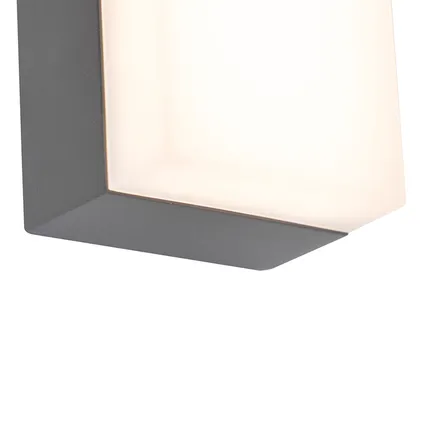 QAZQA Moderne rechthoekige buitenwandlamp donkergrijs - Opacus 7