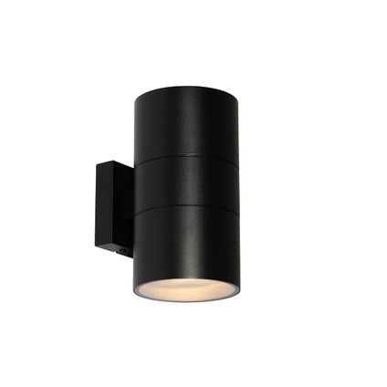 QAZQA Professional Moderne Buiten wandlamp zwart 2-lichts AR111 IP44 - Duo
